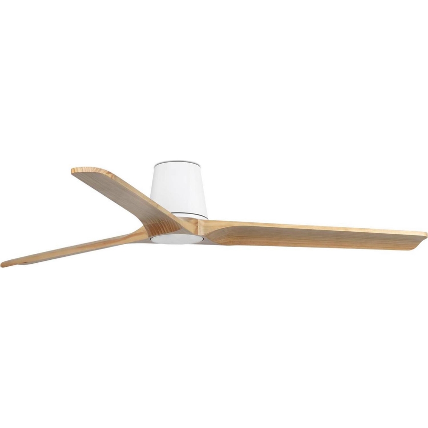 FARO 33838WT - Ventilador de techo HEYWOOD TUB L pino/blanco diá. 132 cm Wi-Fi Tuya + control remoto