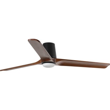 FARO 33839WT-1TW - Ventilador de techo LED regulable HEYWOOD TUB L LED/10W/230V 2700/4000/6000K pino/negro diá. 132 cm Wi-Fi Tuya + control remoto