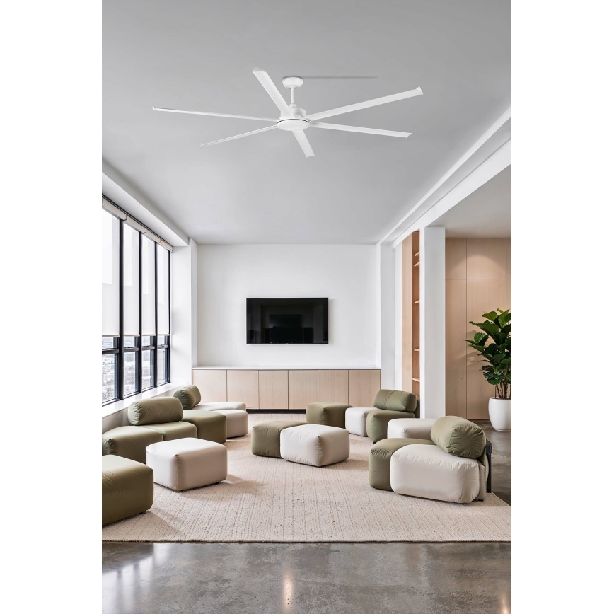 FARO 34206-130 - Ventilador de techo LED regulable ROTTERDAM XXL LED/32W/230V blanco diá. 250 cm + control remoto