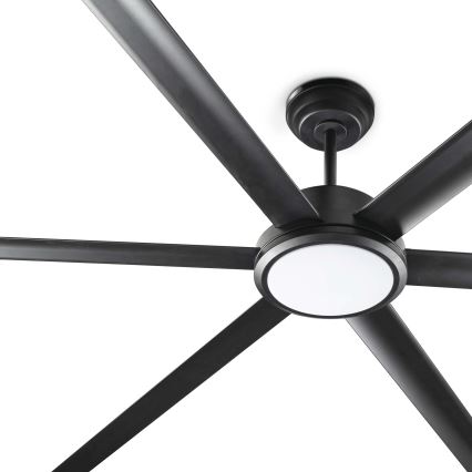 FARO 34207-130 - Ventilador de techo LED regulable ROTTERDAM XXL LED/32W/230V negro diá. 250 cm + control remoto