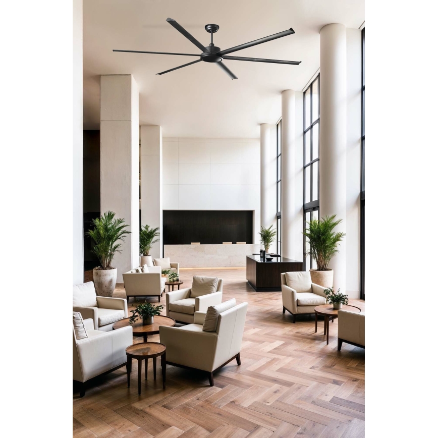 FARO 34207 - Ventilador de techo ROTTERDAM XXL negro diá. 250 cm + control remoto
