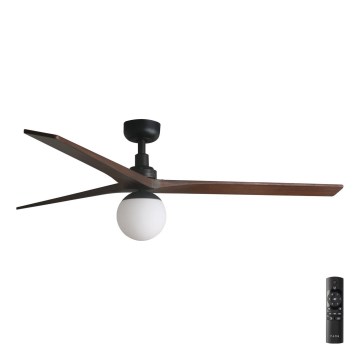 FARO 34276-11L - Ventilador de techo KLIM L 1xE27/15W/230V madera/negro diá. 150 cm + control remoto