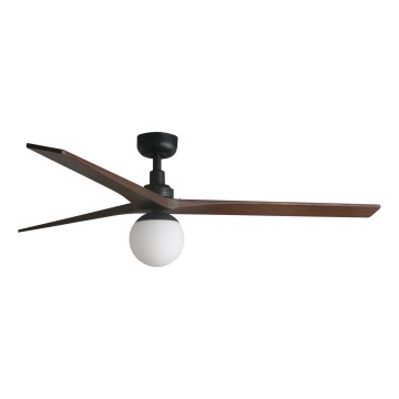 FARO 34276WT-11L - Ventilador de techo KLIM L 1xE27/15W/230V madera/negro diá. 150 cm Wi-Fi Tuya + control remoto