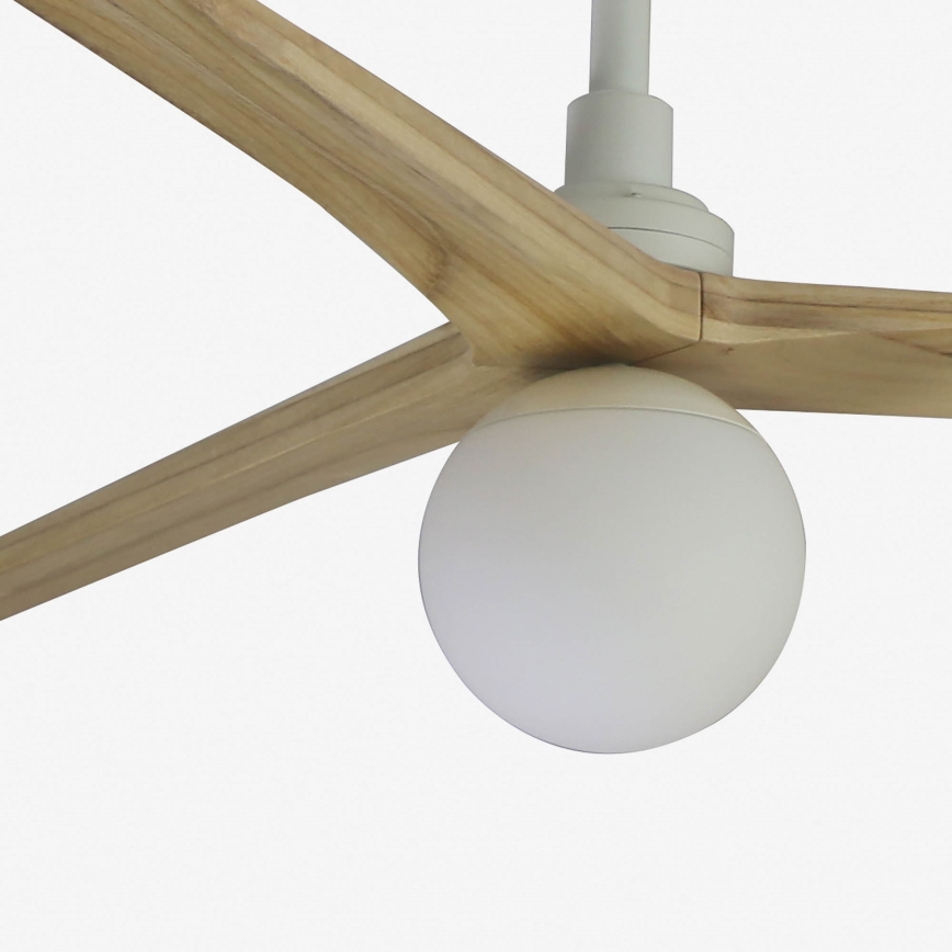 FARO 34279-11L - Ventilador de techo KLIM L 1xE27/15W/230V madera/blanco diá. 150 cm + control remoto