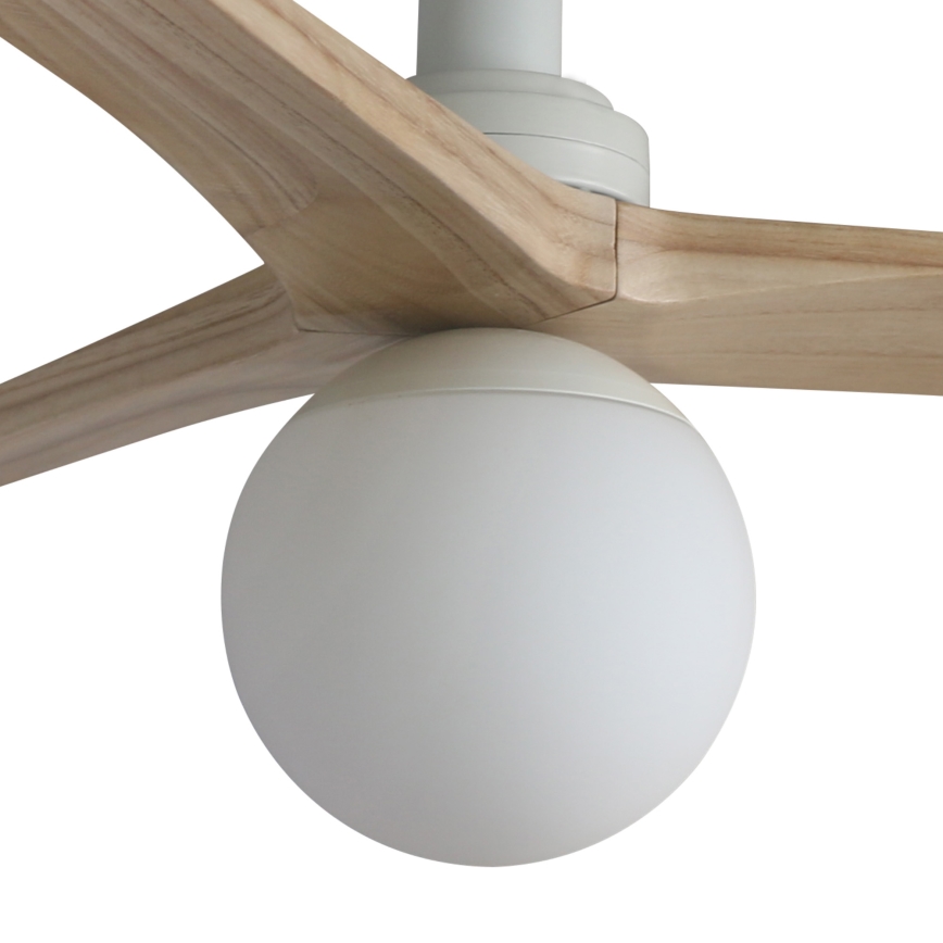 FARO 34281-11L - Ventilador de techo KLIM S 1xE27/15W/230V madera/blanco diá. 92,5 cm + control remoto
