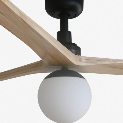 FARO 34282-11L - Ventilador de techo KLIM L 1xE27/15W/230V madera/negro diá. 150 cm + control remoto