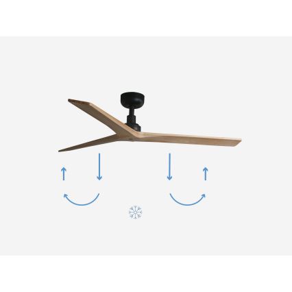 FARO 34283 - Ventilador de techo KLIM M marrón/negro diá. 125 cm + control remoto