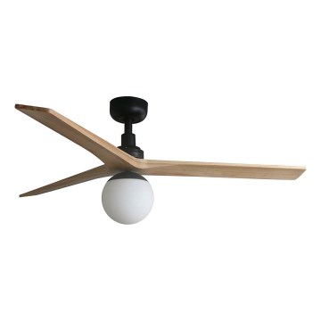 FARO 34283WT-11L - Ventilador de techo KLIM M 1xE27/15W/230V madera/negro diá. 125 cm Wi-Fi Tuya + control remoto