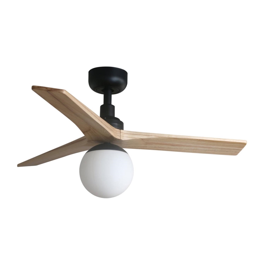 FARO 34284-11L - Ventilador de techo KLIM S 1xE27/15W/230V madera/negro diá. 92,5 cm + control remoto