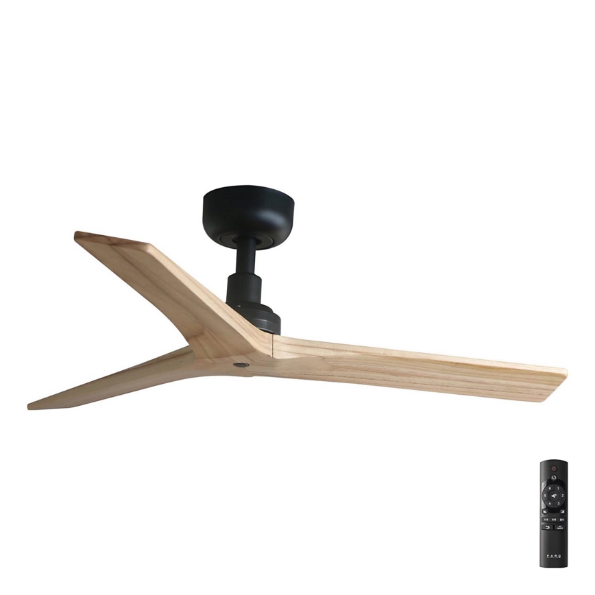 FARO 34284 - Ventilador de techo KLIM S marrón/negro diá. 92,5 cm + control remoto