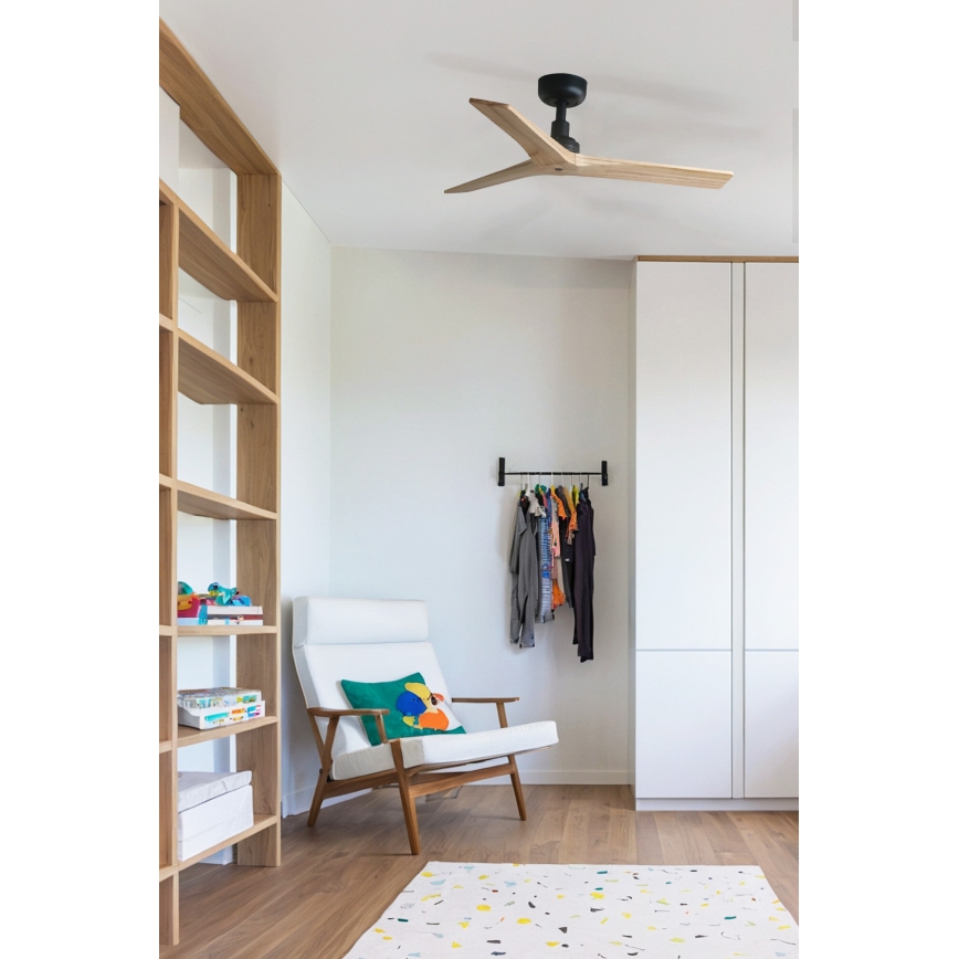 FARO 34284 - Ventilador de techo KLIM S marrón/negro diá. 92,5 cm + control remoto