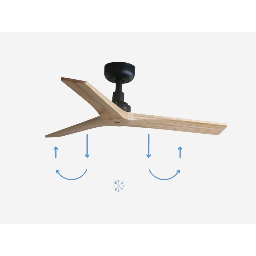 FARO 34284 - Ventilador de techo KLIM S marrón/negro diá. 92,5 cm + control remoto