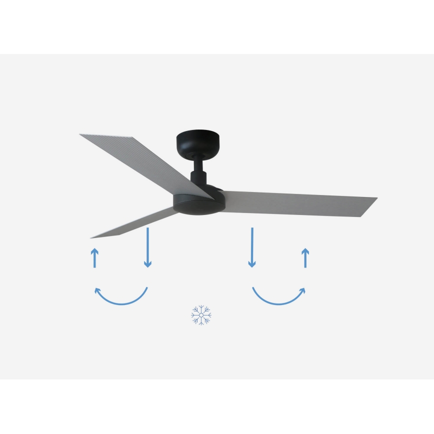 FARO 34285 - Plafón CRUISER S negro diá. 106 cm + control remoto