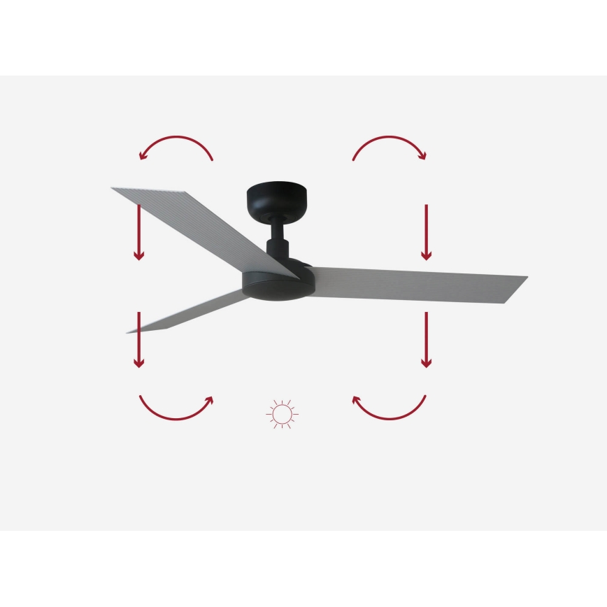 FARO 34285 - Plafón CRUISER S negro diá. 106 cm + control remoto