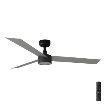 FARO 34286-1TW - Ventilador de techo LED regulable CRUISER L LED/18W/230V 2700/4000/6500K d. 132 cm negro/gris + control remoto