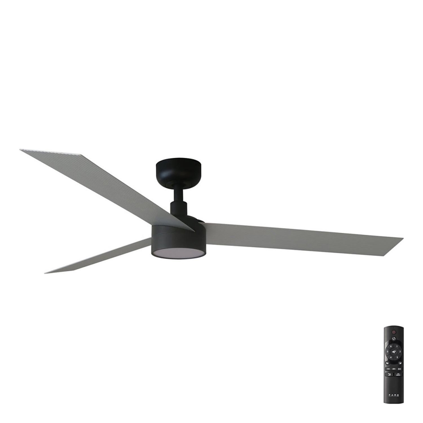FARO 34286-1TW - Ventilador de techo LED regulable CRUISER L LED/18W/230V 2700/4000/6500K d. 132 cm negro/gris + control remoto