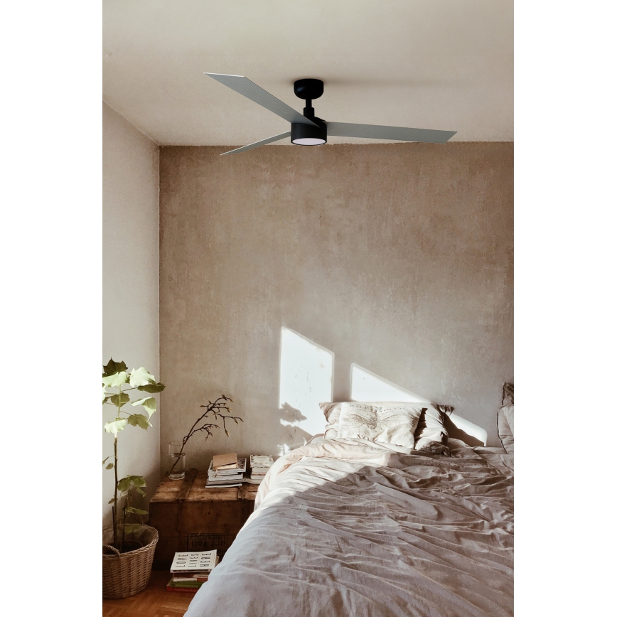 FARO 34286-1TW - Ventilador de techo LED regulable CRUISER L LED/18W/230V 2700/4000/6500K d. 132 cm negro/gris + control remoto