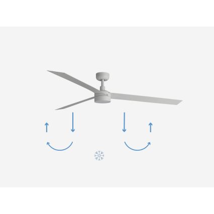 FARO 34292-1TW - Ventilador LED regulable CRUISER LED/20W/230V 2700/4000/6500K d. 160 cm blanco + mando a distancia