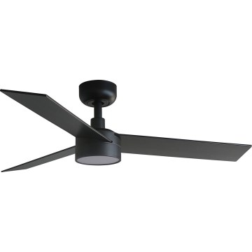 FARO 34296WT-1TW - Ventilador de techo LED regulable RUDDER S LED/18W/230V 2700/4350/6000K negro/marrón diá. 106 cm Wi-Fi Tuya + control remoto