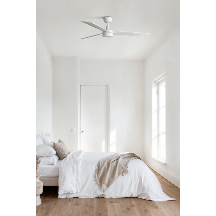 FARO 34297WT-1TW - Ventilador de techo LED regulable RUDDER L LED/18W/230V 2700/4350/6000K blanco diá. 132 cm Wi-Fi Tuya + control remoto
