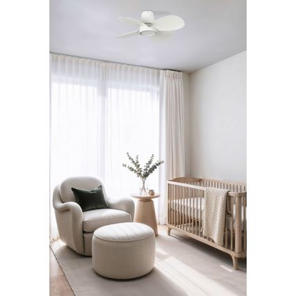 FARO 34315 - Ventilador de techo LED regulable KLOVER S LED/20W/230V 2700/4000/6500K blanco diá. 80 cm + control remoto
