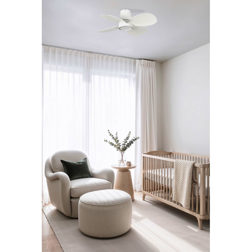 FARO 34315 - Ventilador de techo LED regulable KLOVER S LED/20W/230V 2700/4000/6500K blanco diá. 80 cm + control remoto