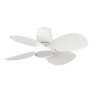 FARO 34315WT - Ventilador de techo LED regulable KLOVER TUB S LED/20W/230V 2700/4000/6500K blanco diá. 80 cm Wi-Fi Tuya + control remoto