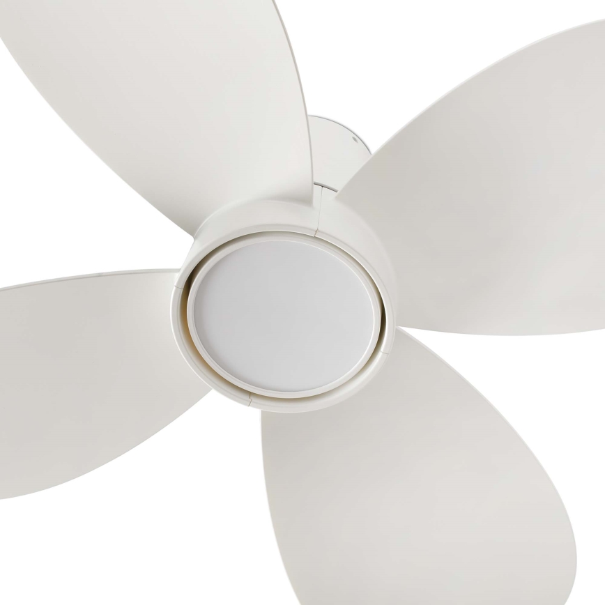 FARO 34315WT - Ventilador de techo LED regulable KLOVER TUB S LED/20W/230V 2700/4000/6500K blanco diá. 80 cm Wi-Fi Tuya + control remoto