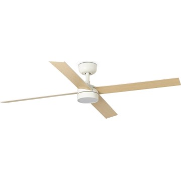 FARO 34355WT-1TW - Ventilador de techo LED regulable RUDDER L LED/18W/230V 2700/4350/6000K blanco/beige diá. 132 cm Wi-Fi Tuya + control remoto