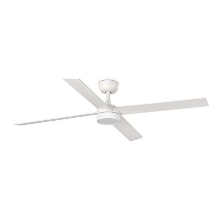 FARO 34355WT-1TW - Ventilador de techo LED regulable RUDDER L LED/18W/230V 2700/4350/6000K blanco/beige diá. 132 cm Wi-Fi Tuya + control remoto