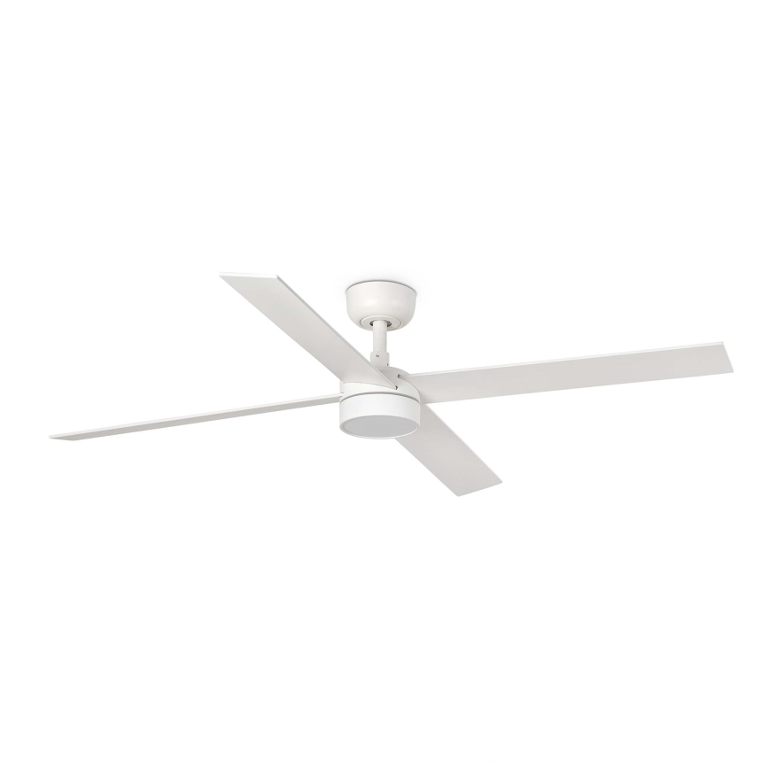 FARO 34355WT-1TW - Ventilador de techo LED regulable RUDDER L LED/18W/230V 2700/4350/6000K blanco/beige diá. 132 cm Wi-Fi Tuya + control remoto