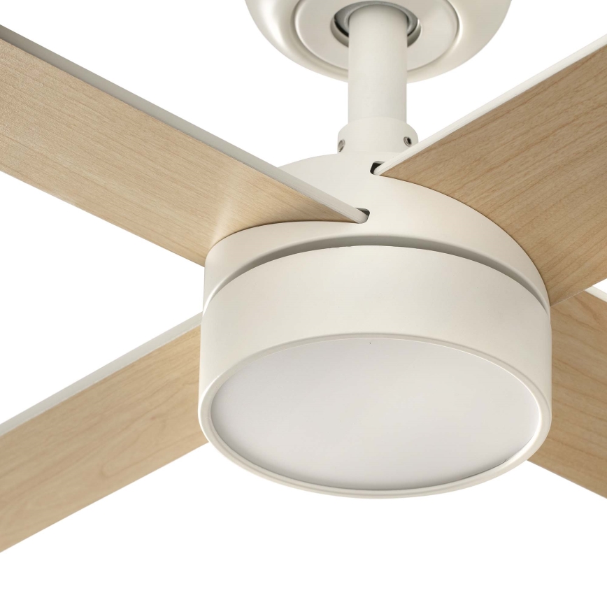 FARO 34355WT-1TW - Ventilador de techo LED regulable RUDDER L LED/18W/230V 2700/4350/6000K blanco/beige diá. 132 cm Wi-Fi Tuya + control remoto