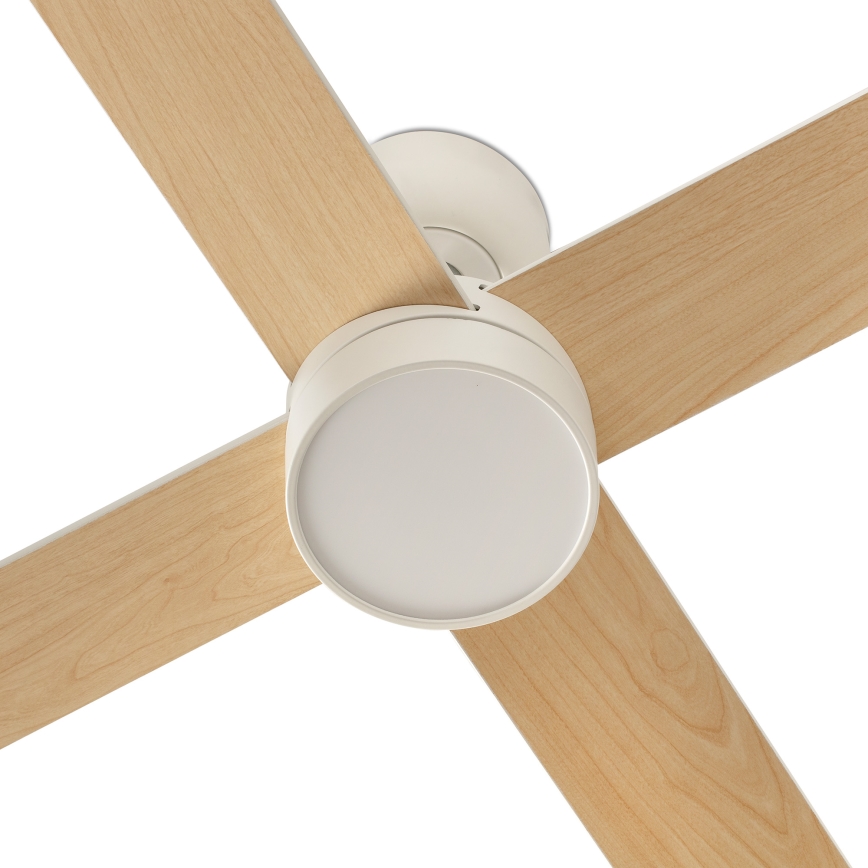 FARO 34355WT-1TW - Ventilador de techo LED regulable RUDDER L LED/18W/230V 2700/4350/6000K blanco/beige diá. 132 cm Wi-Fi Tuya + control remoto