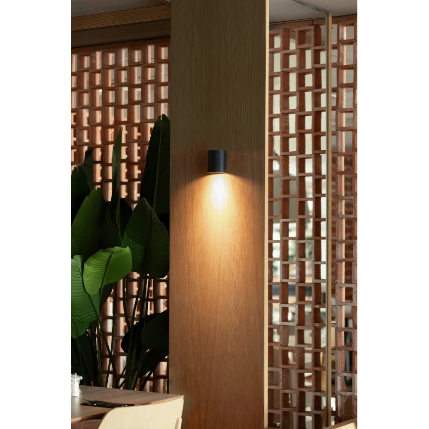 FARO 40523 - Aplique SOLE 1xGU10/8W/230V negro redondeado