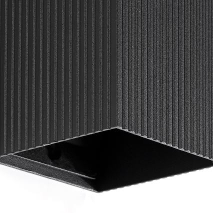 FARO 40535 - Aplique SOLE 1xGU10/8W/230V negro festoneado cuadrado