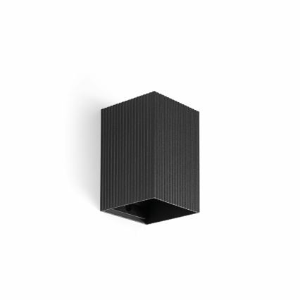 FARO 40535 - Aplique SOLE 1xGU10/8W/230V negro festoneado cuadrado