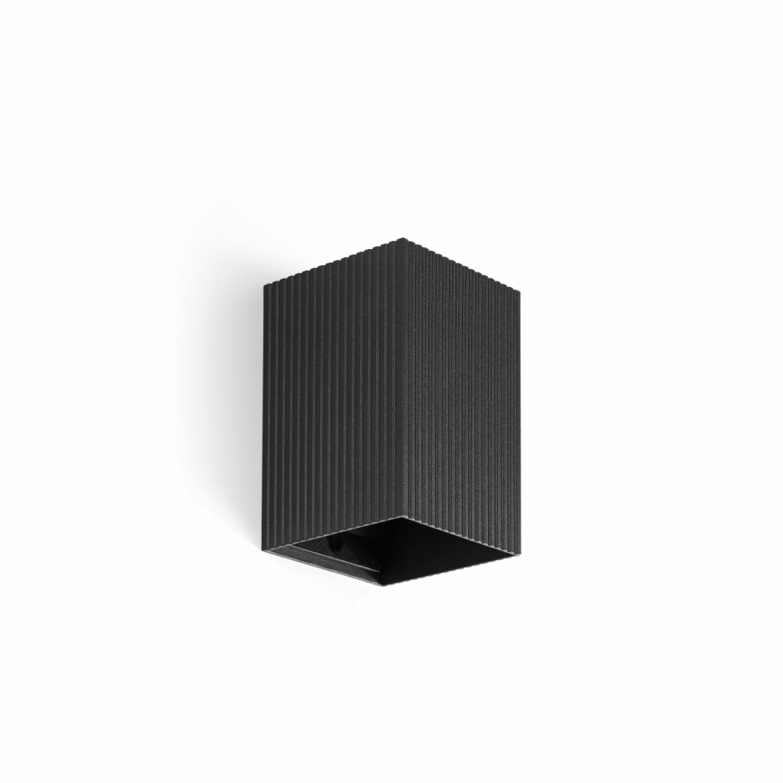 FARO 40535 - Aplique SOLE 1xGU10/8W/230V negro festoneado cuadrado