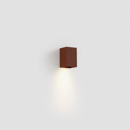 FARO 40537 - Aplique SOLE 1xGU10/8W/230V color ladrillo festoneado cuadrado