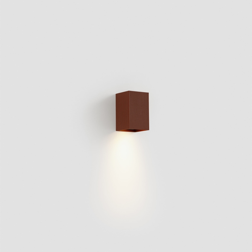 FARO 40537 - Aplique SOLE 1xGU10/8W/230V color ladrillo festoneado cuadrado