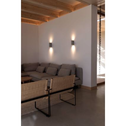 FARO 40540 - Aplique SOLE 2xGU10/8W/230V gris redondeado