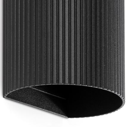 FARO 40543 - Aplique SOLE 2xGU10/8W/230V negro festoneado redondeado