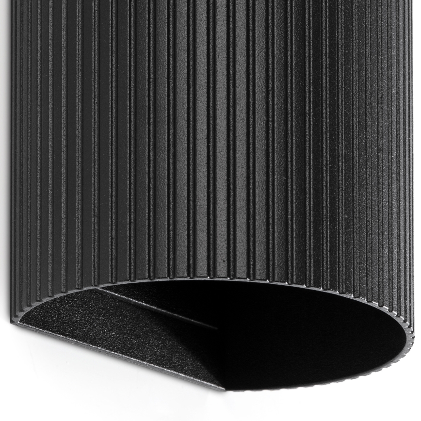 FARO 40543 - Aplique SOLE 2xGU10/8W/230V negro festoneado redondeado