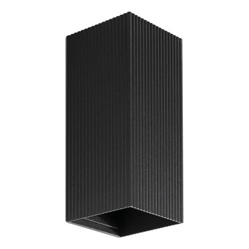 FARO 40566 - Aplique SOLE 2xGU10/8W/230V negro festoneado cuadrado
