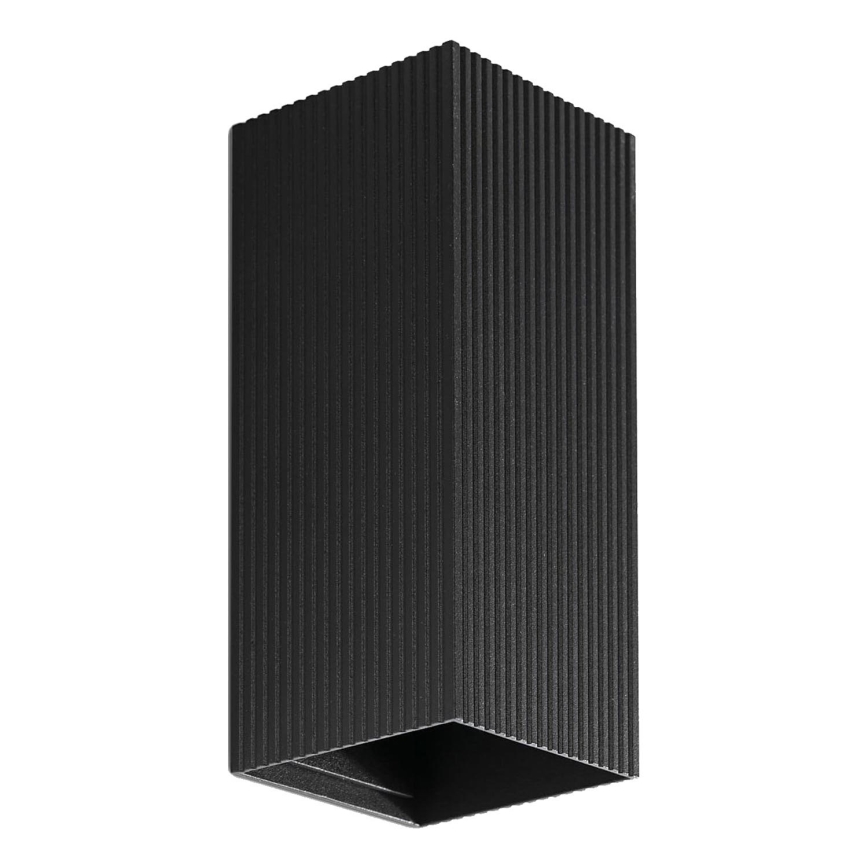 FARO 40566 - Aplique SOLE 2xGU10/8W/230V negro festoneado cuadrado