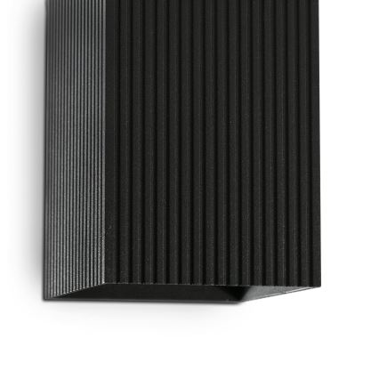 FARO 40566 - Aplique SOLE 2xGU10/8W/230V negro festoneado cuadrado