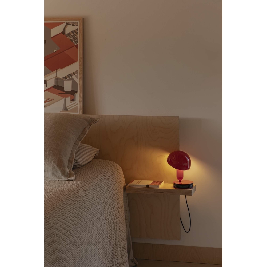 FARO 56103 - Lámpara de mesa con clip 2en1 BELA 1xE27/15W/230V rojo