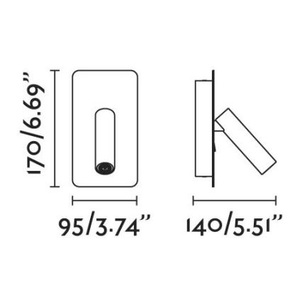 FARO 62116 - LED  Foco de pared SUAU LED/3W/230V USB negro