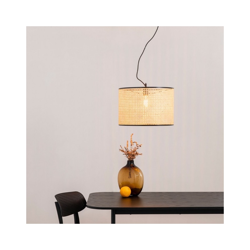 FARO 64314-48 - Lámpara colgante MAMBO 1xE27/15W/230V ratán/negro