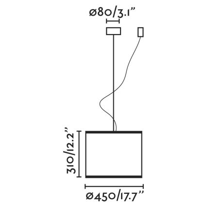 FARO 64314-49 - Lámpara de araña con cable MAMBO 1xE27/15W/230V 45 cm de diámetro ratán/negro