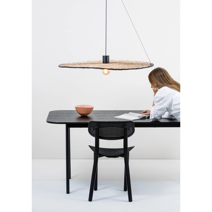 FARO 68590-70 - Lámpara colgante COSTAS 1xE27/15W/230V diá. 100 cm negro/ratán